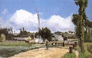 Camille Pissarro Riparian scenery on oil painting artist